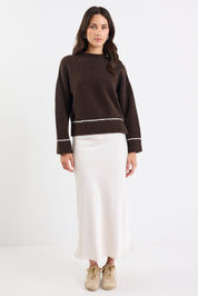 Quest Chocolate Contrast Detail Jumper