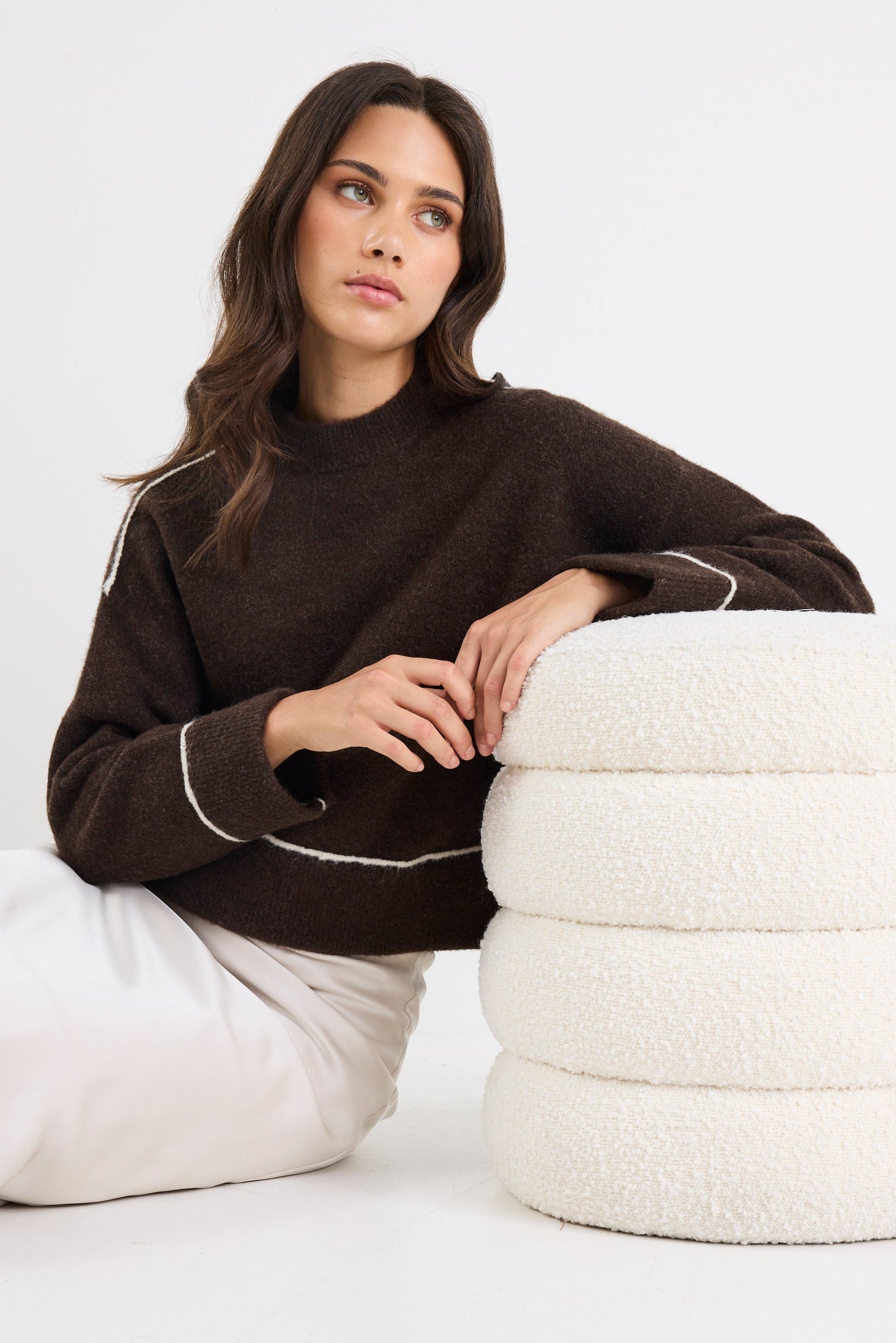 Quest Chocolate Contrast Detail Jumper
