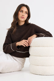 Quest Chocolate Contrast Detail Jumper