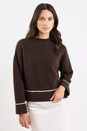 Quest Chocolate Contrast Detail Jumper