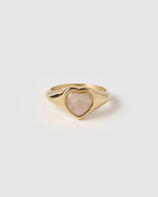 Romance Gold Ring - Rose Quartz