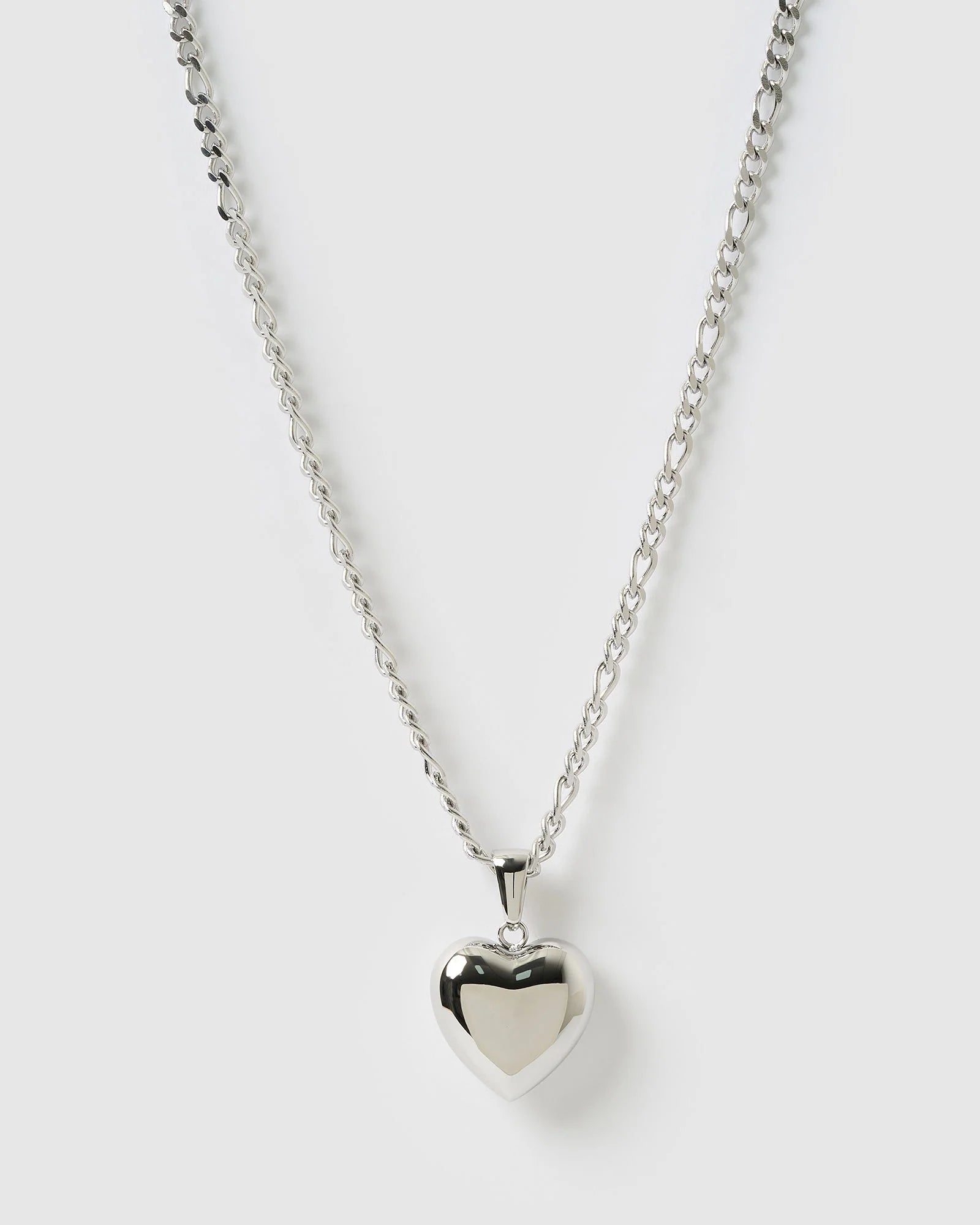 Rose Heart Necklace - Silver