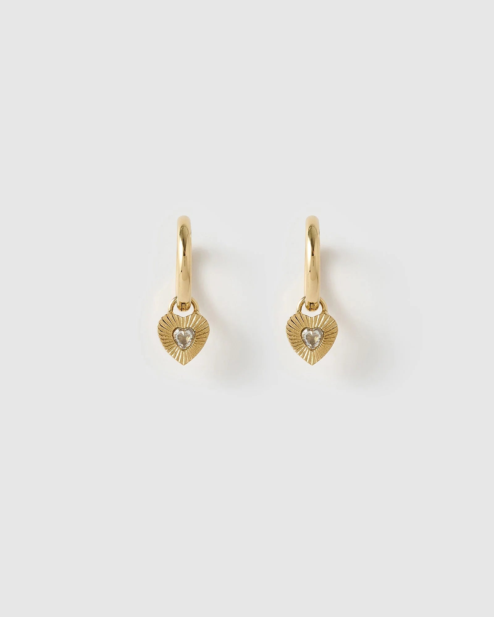 Ruby Heart Earrings - Stone