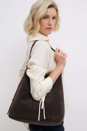 Suede Cabas Tote Chocolate