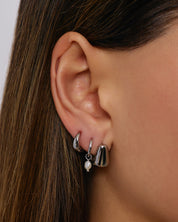 Tess Silver Hoop Earrings