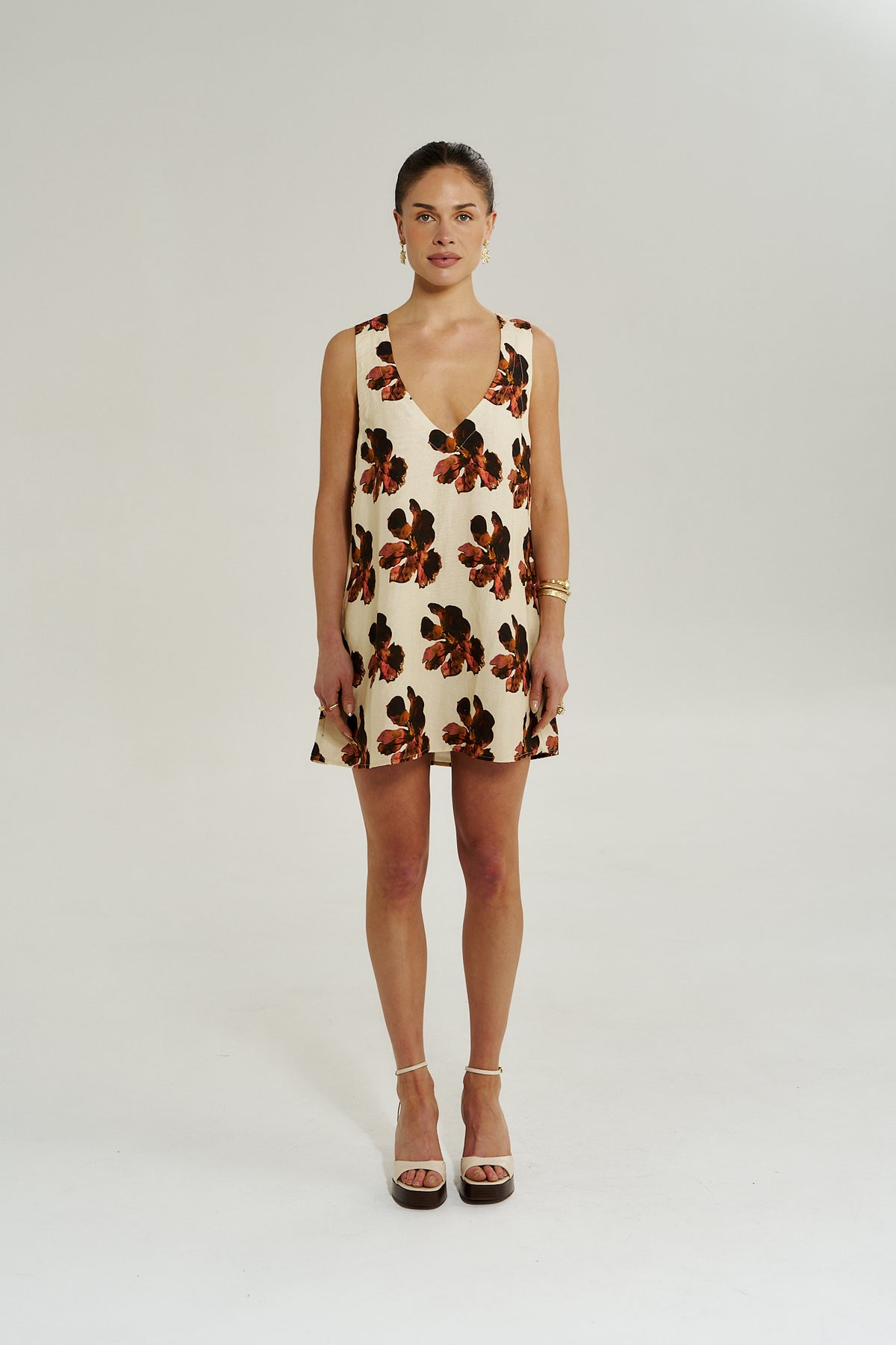 V Neck Mini Dress Butter Fleur