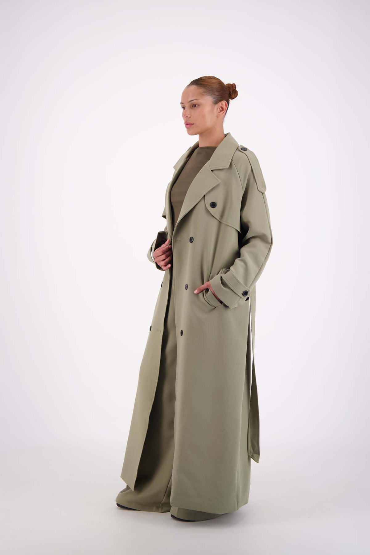 Serena Trench Steel Sage