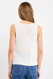 Settler Ivory V Neck Sleeveless Knit Top