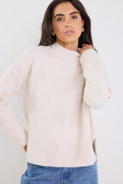 Station Oat Marle Funnel Neck Knit Jumper
