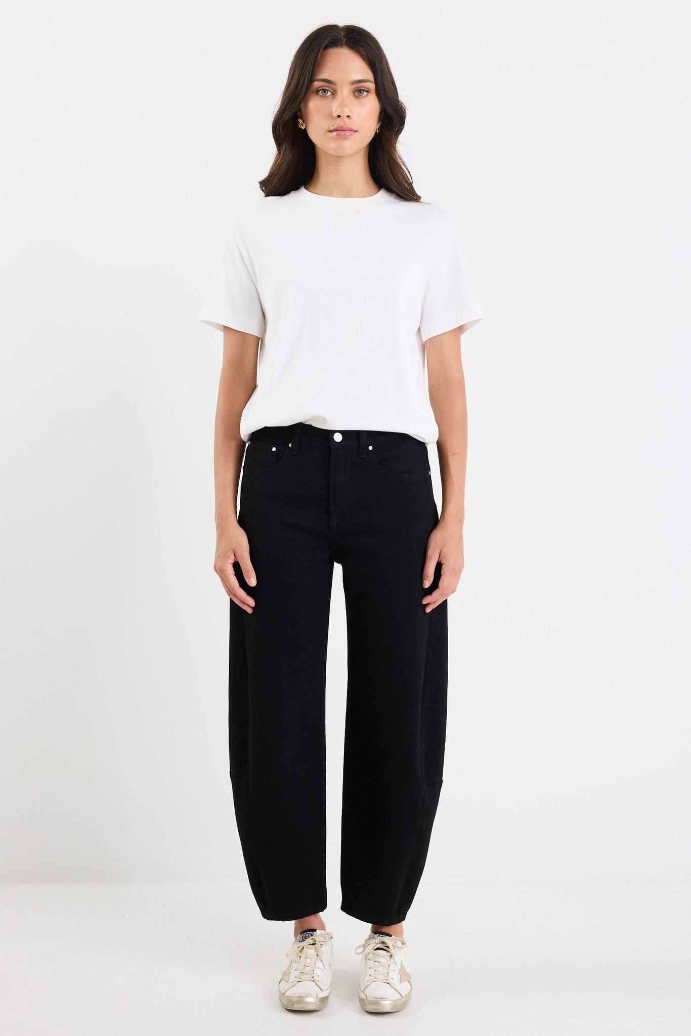 Graduate Jet Black Stretch Barrel Jeans