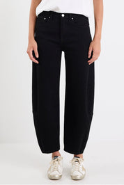 Graduate Jet Black Stretch Barrel Jeans