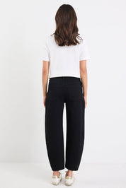 Graduate Jet Black Stretch Barrel Jeans