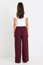 Townie Burgundy Side stripe Elastic Waist Pants