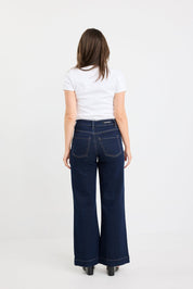 Zoey Indigo Petite High Rise Wide Leg Pocket Jean