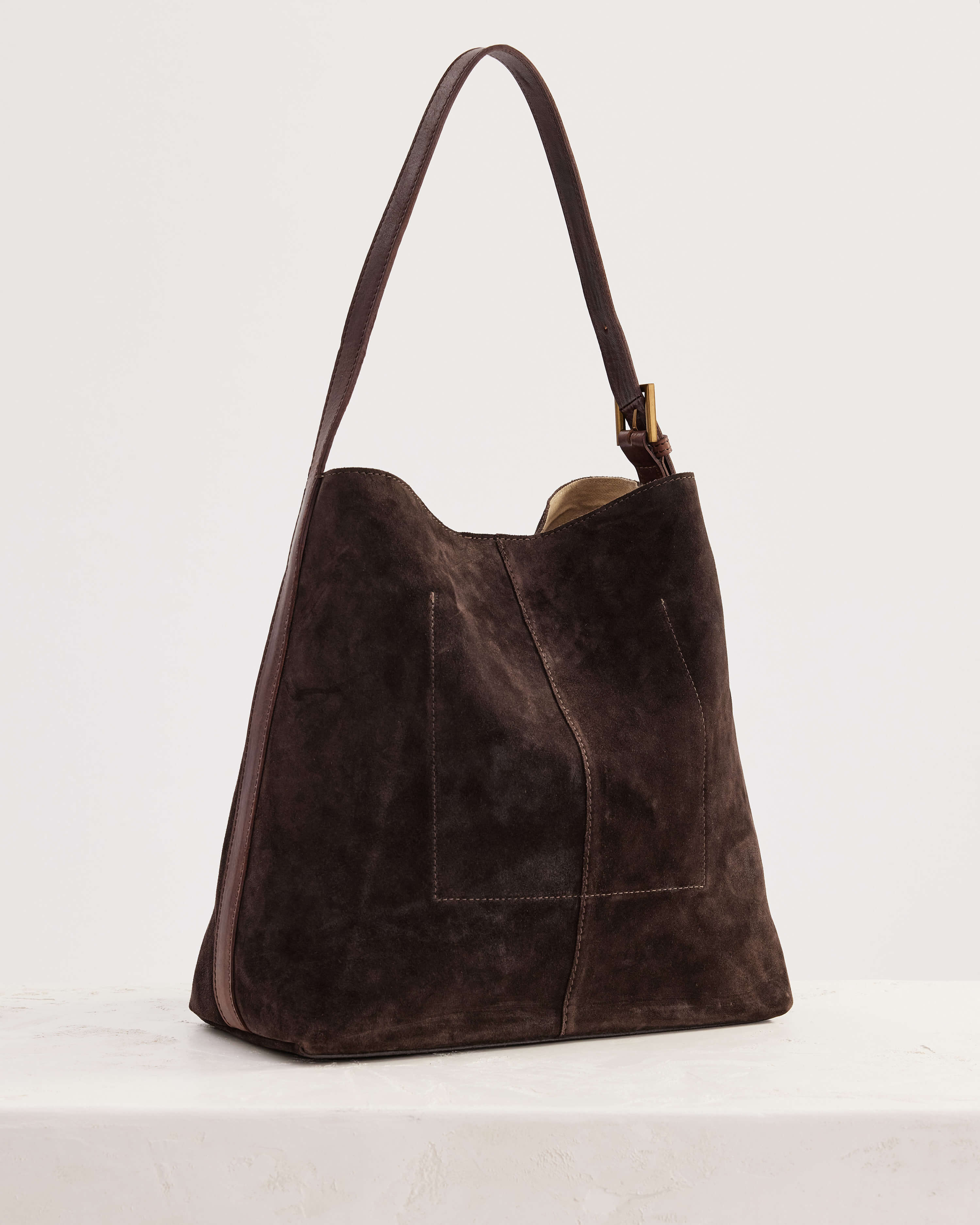 Suede Cabas Tote Chocolate