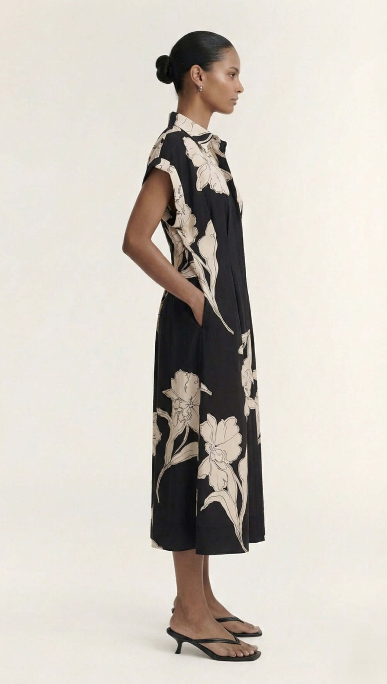Veda Sketched Floral Midi Dress