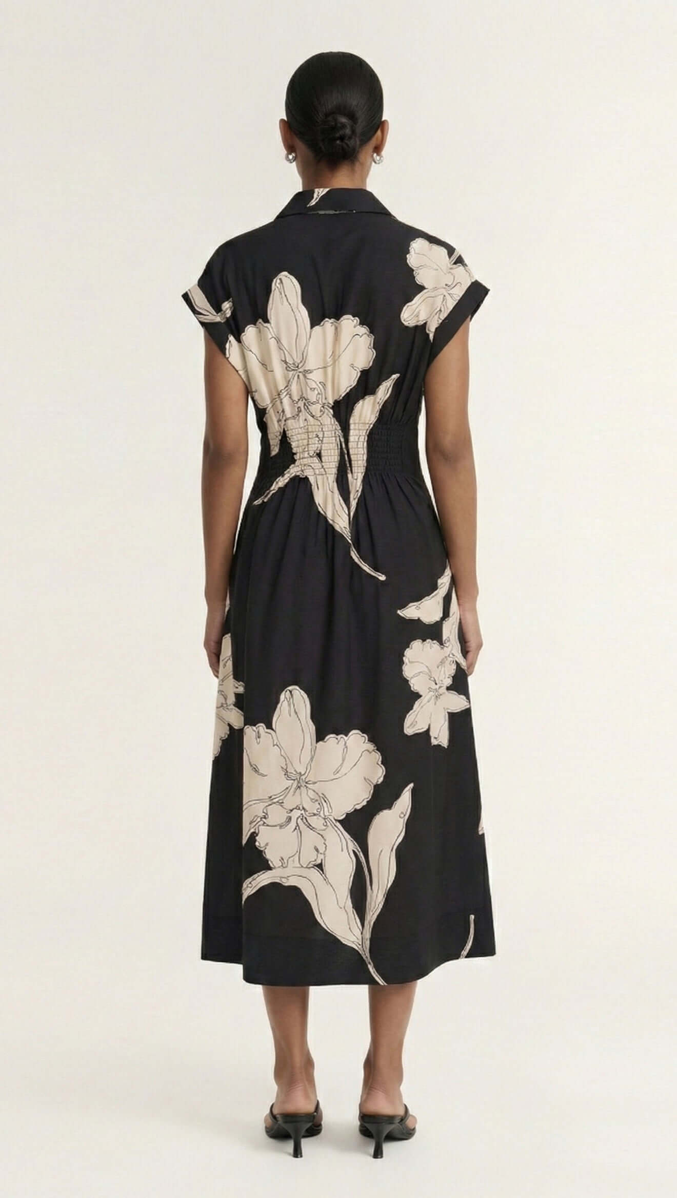 Veda Sketched Floral Midi Dress