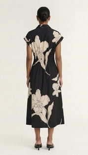 Veda Sketched Floral Midi Dress