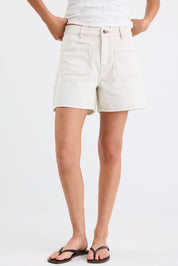 Significant Ecru Denim Pocket Front Shorts