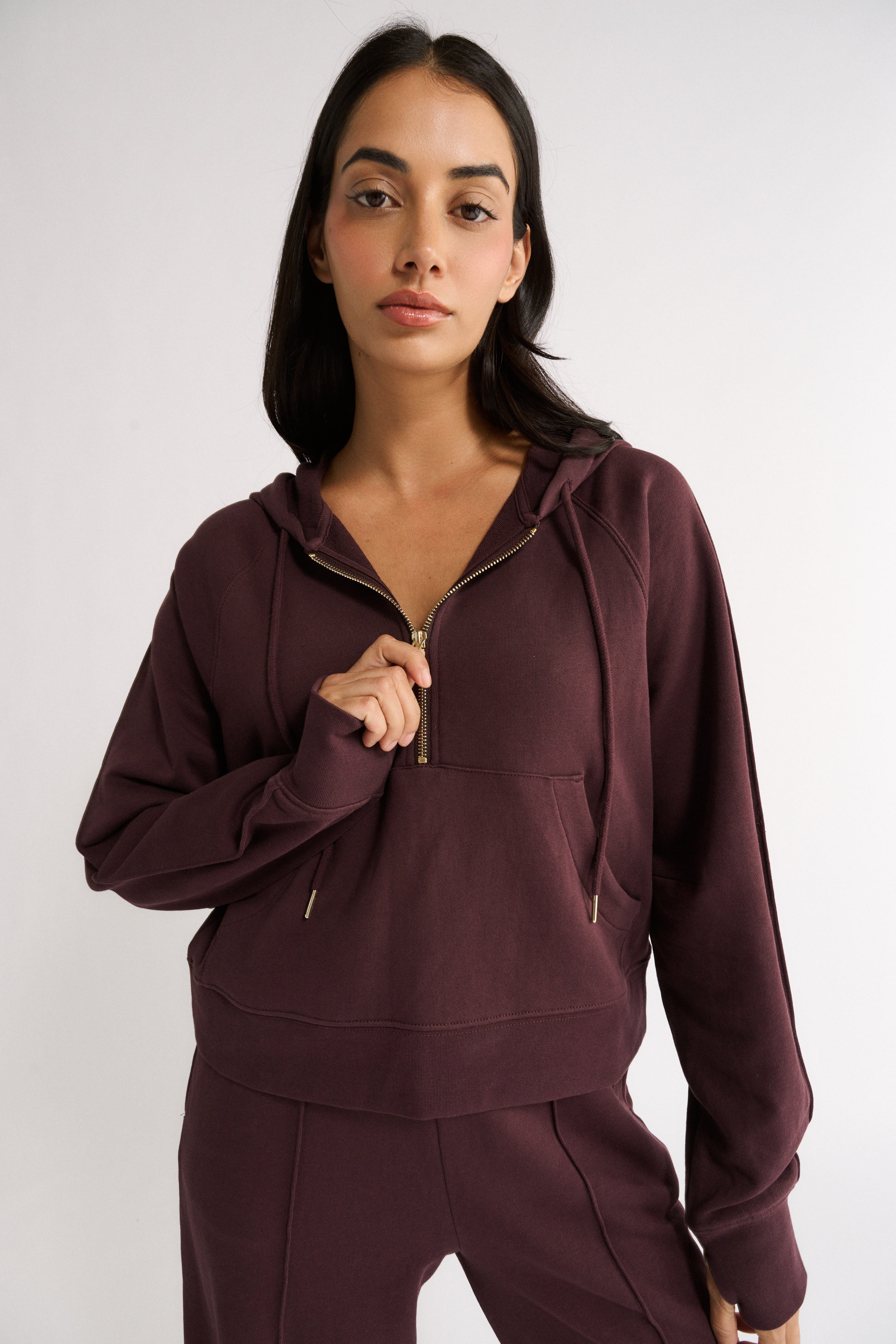 Percy Quarter Zip Jumper Merlot