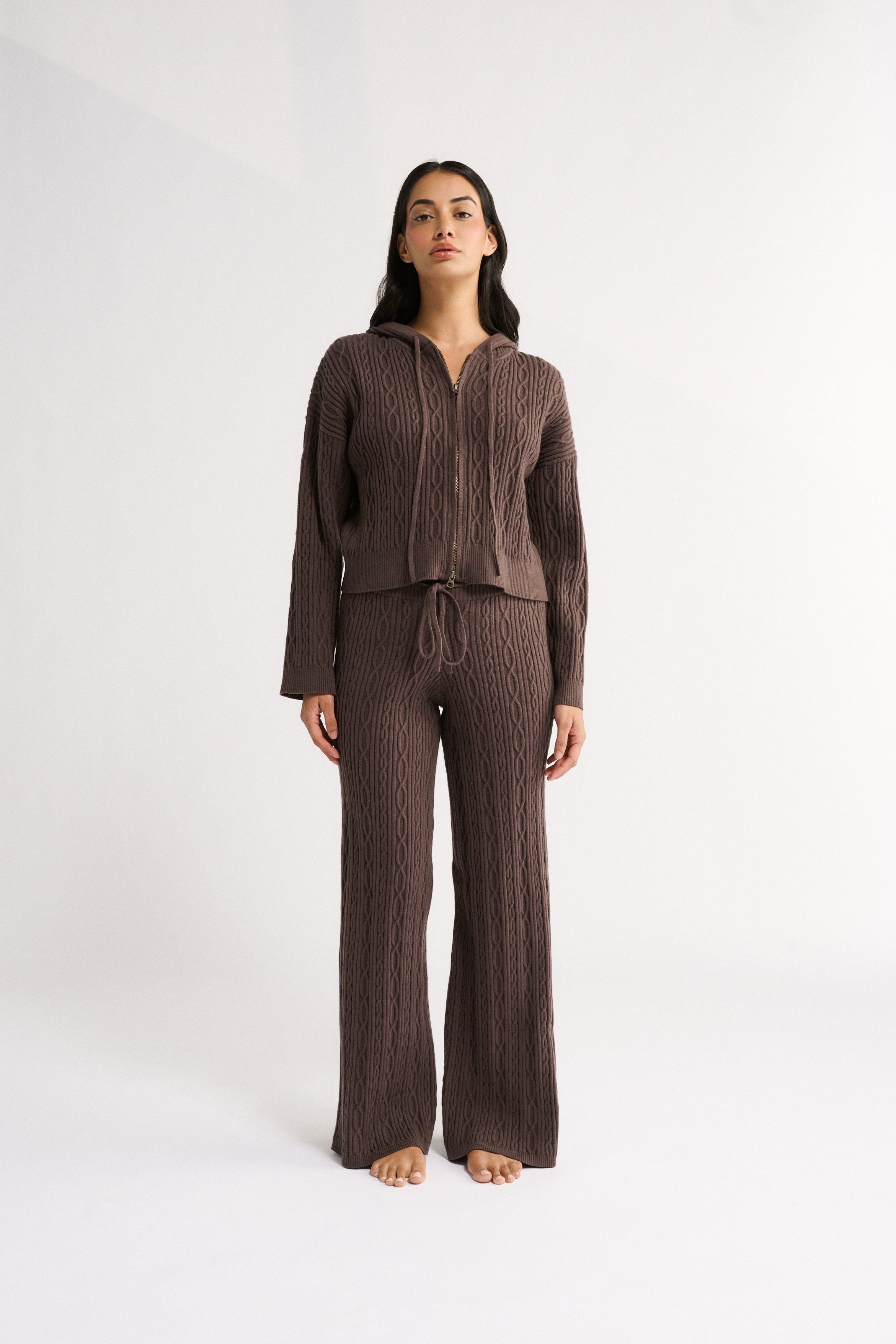 Katie Cable Knit Pant Chocolate