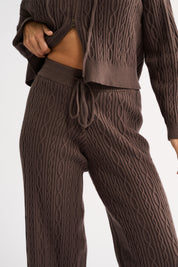 Katie Cable Knit Pant Chocolate