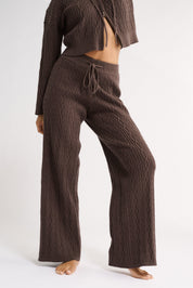 Katie Cable Knit Pant Chocolate