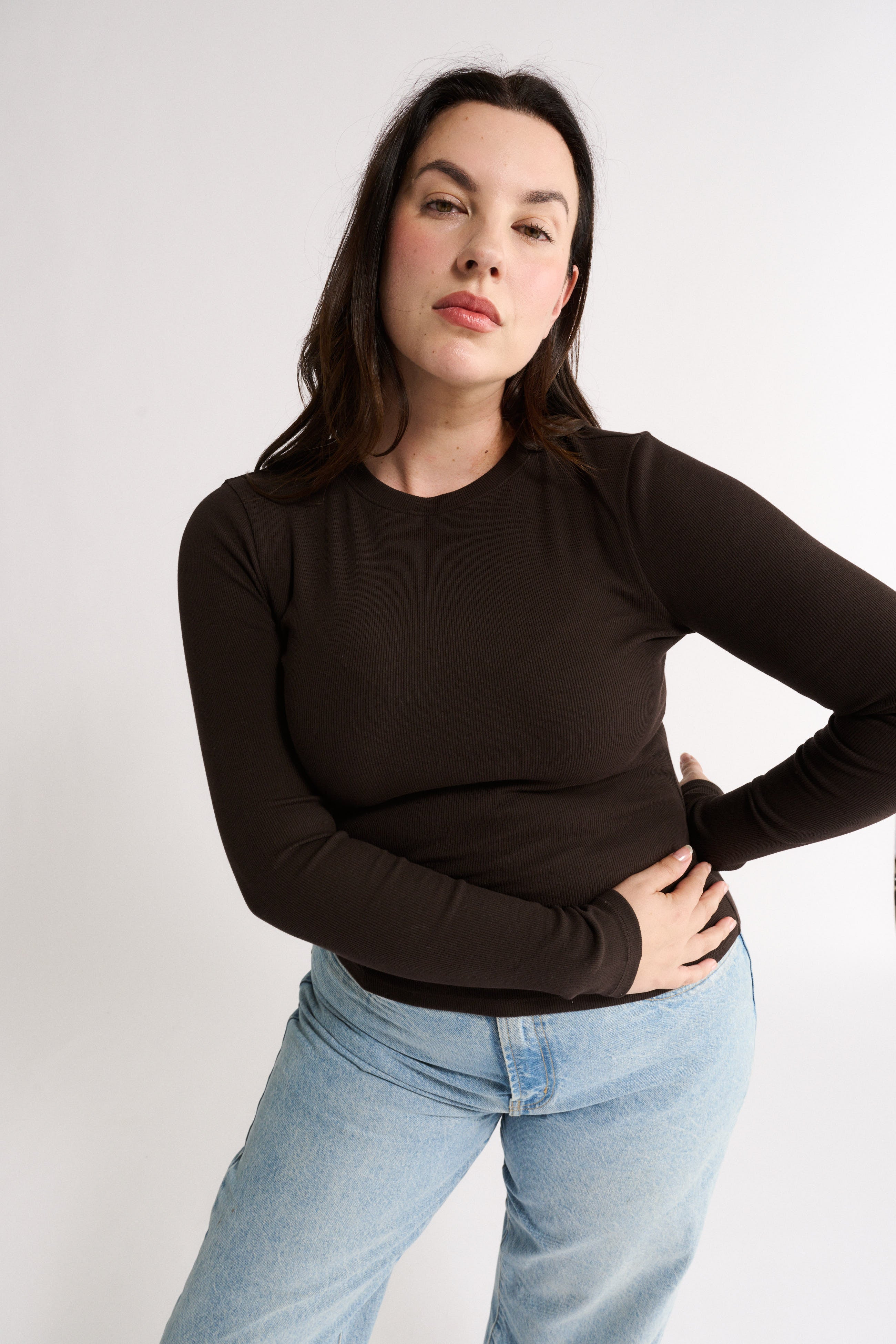 Carina Classic Long Sleeve Chocolate