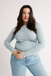 Carina Classic Long Sleeve Stone Blue