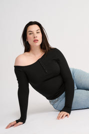 Cobie  Off Shoulder Long Sleeve Black