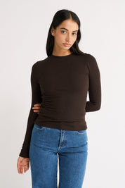 Carina Classic Long Sleeve Chocolate
