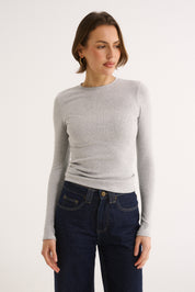 Carina Classic Long Sleeve Pewter Marle