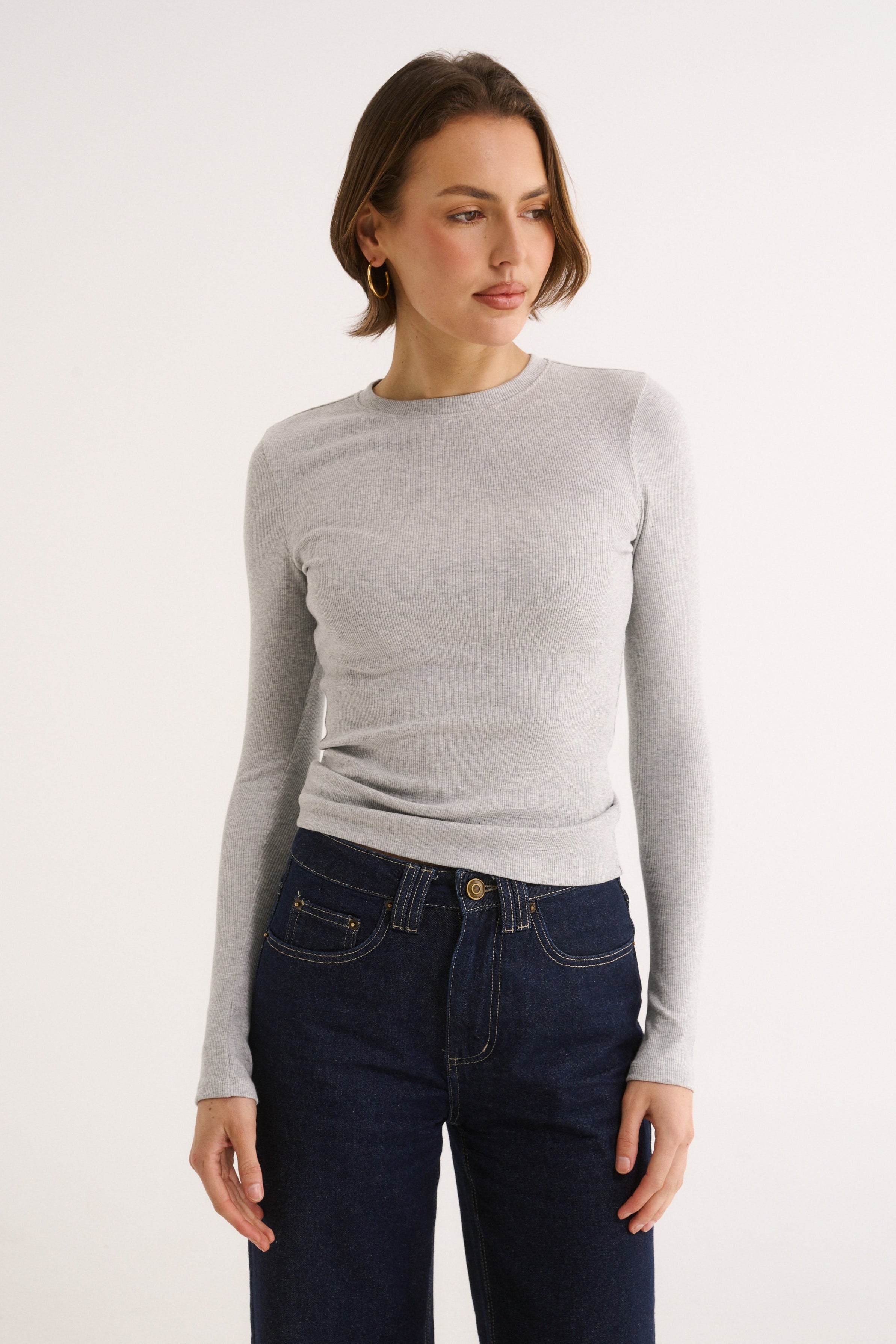 Carina Classic Long Sleeve Pewter Marle