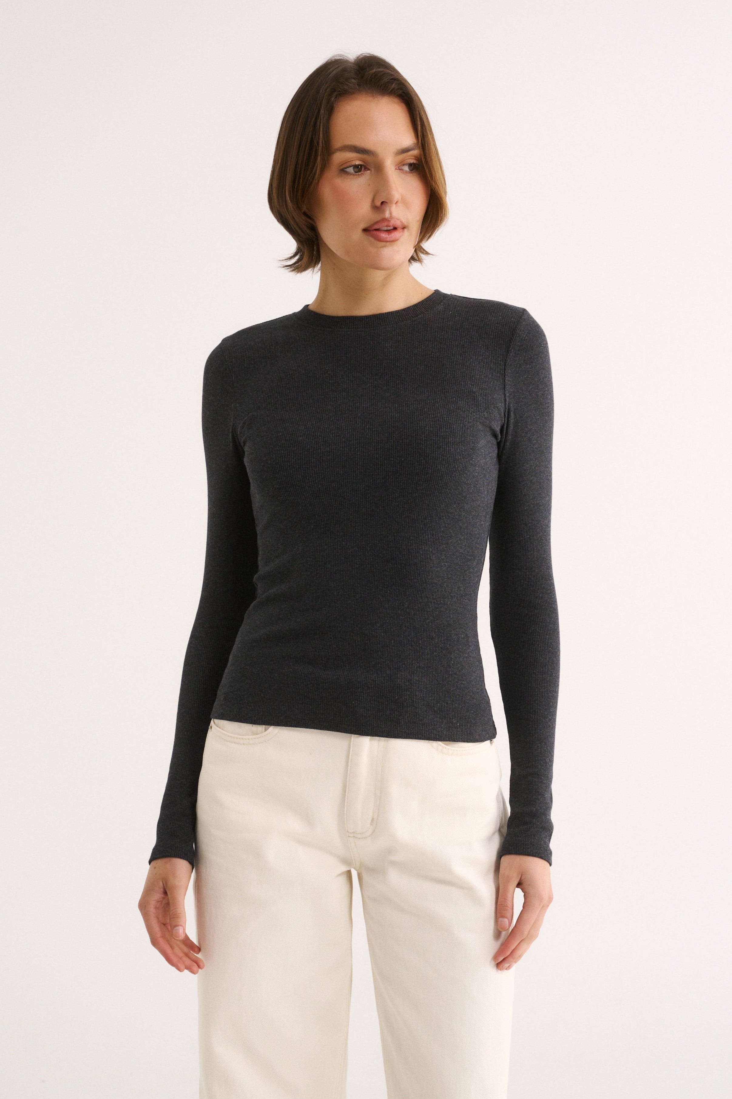 Carina Long Sleeve Charcoal Marle