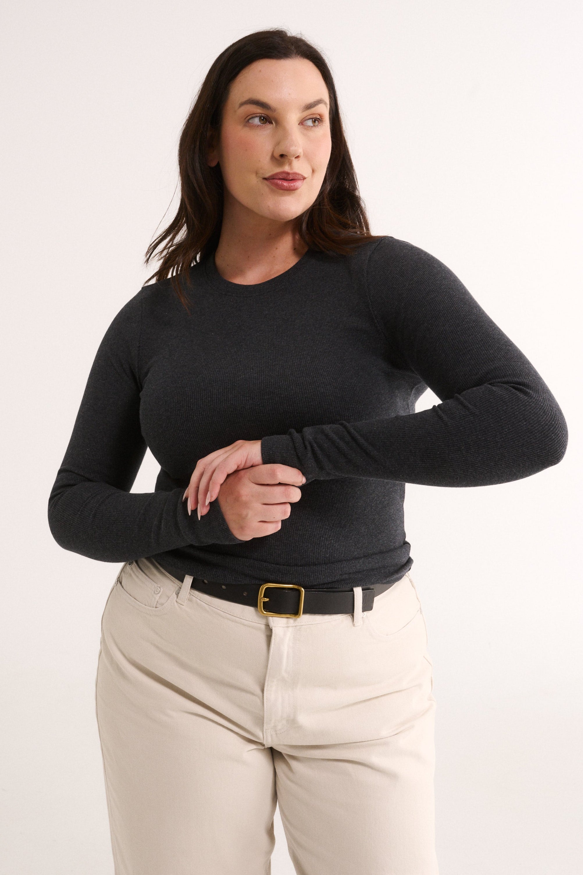 Carina Long Sleeve Charcoal Marle