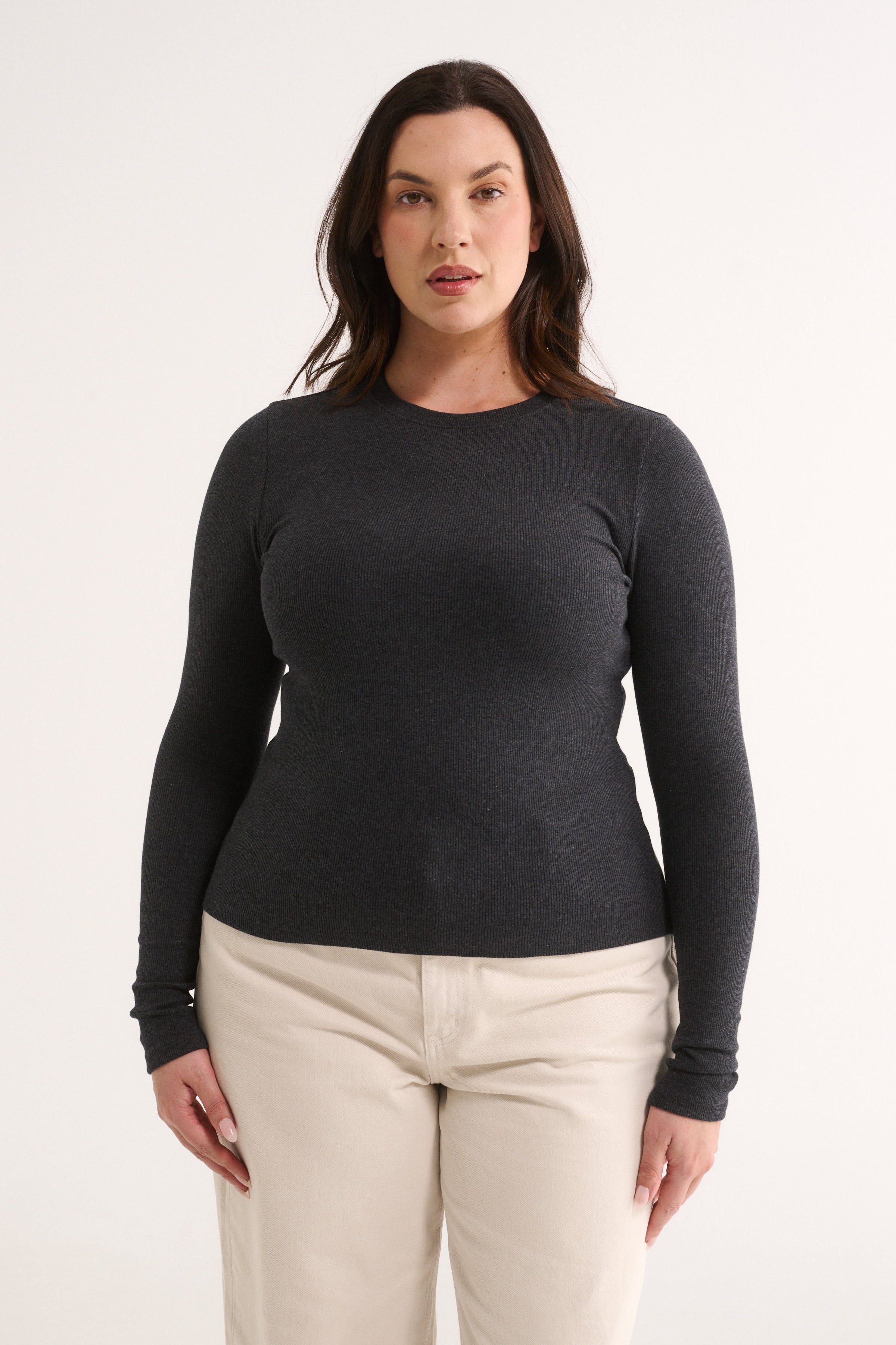 Carina Long Sleeve Charcoal Marle