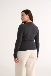 Carina Long Sleeve Charcoal Marle
