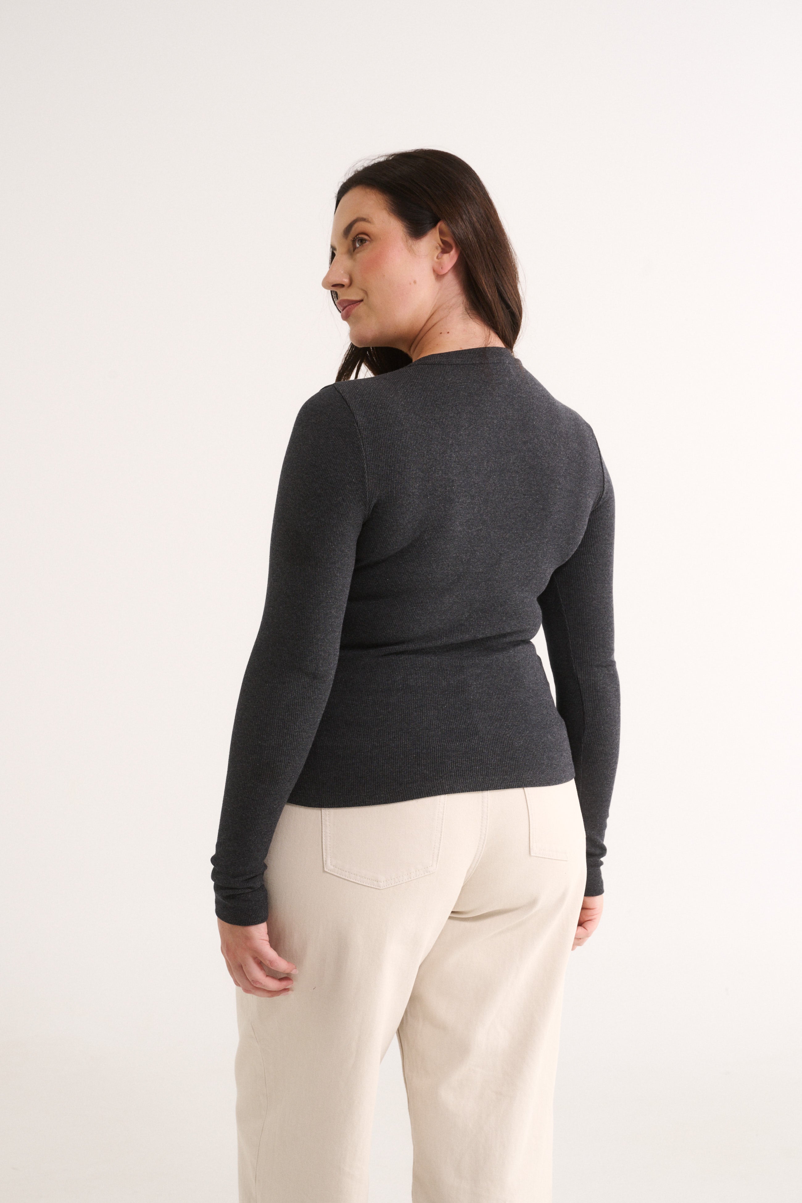 Carina Long Sleeve Charcoal Marle