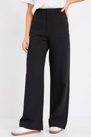 Zoey Black Tailored High Rise Wide Leg Pants