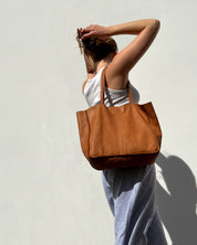 Tumbled Baby Unlined Tote Tan