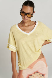 V Neck Tee - Butter