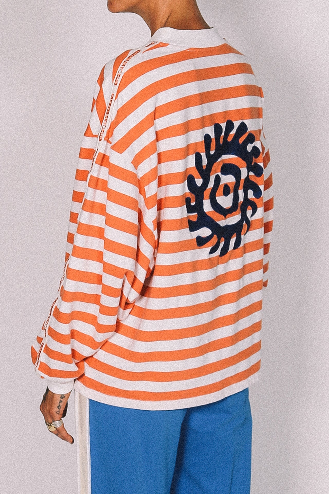 Nautical Long Sleeve Tee - Tangerine