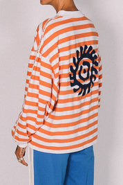 Nautical Long Sleeve Tee - Tangerine