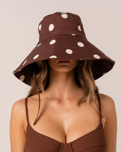 Sun Hat - Choc Dot