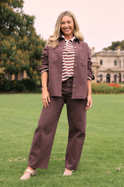 Lola Barrel Jean - Chocolate