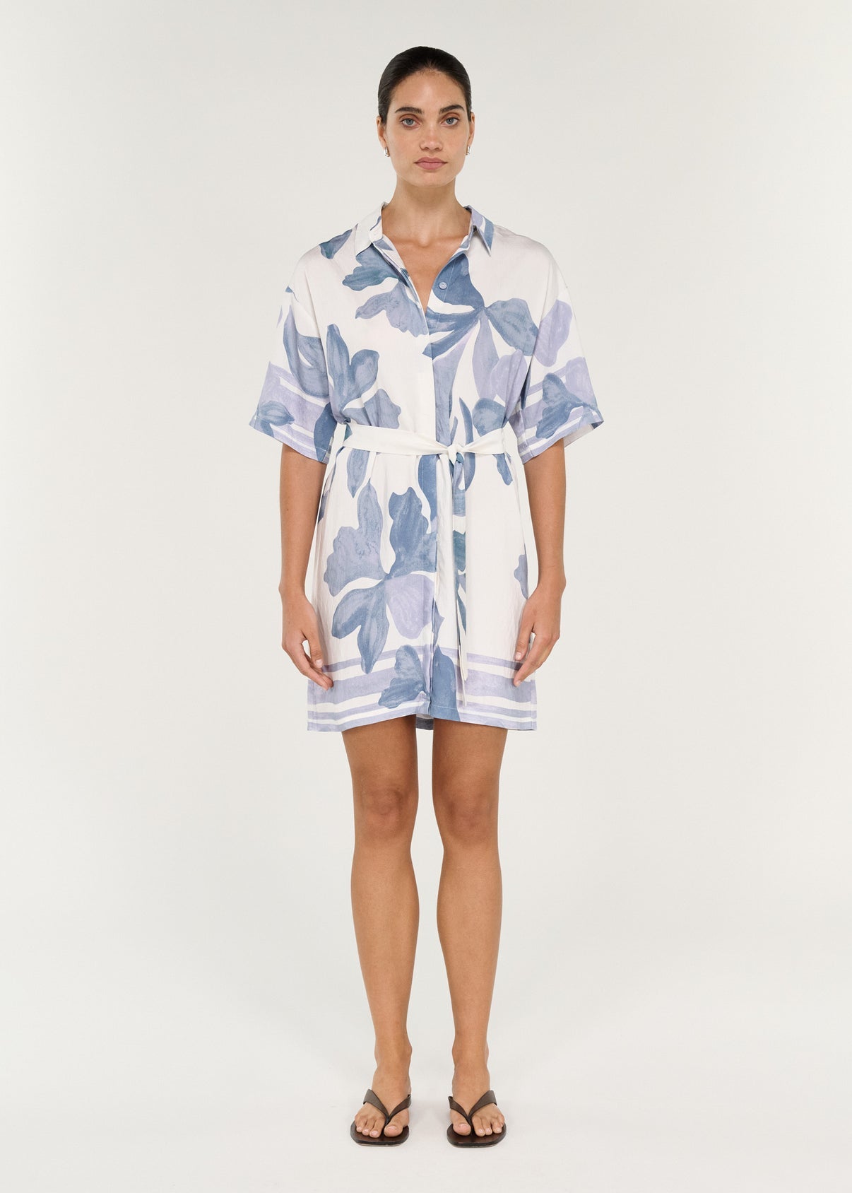Elody Mini Shirtdress - Blue Floral