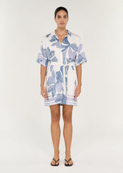 Elody Mini Shirtdress - Blue Floral
