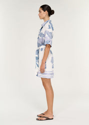 Elody Mini Shirtdress - Blue Floral