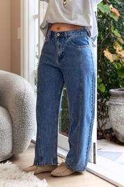 Lola Barrel Jean - Panel Deep Blue