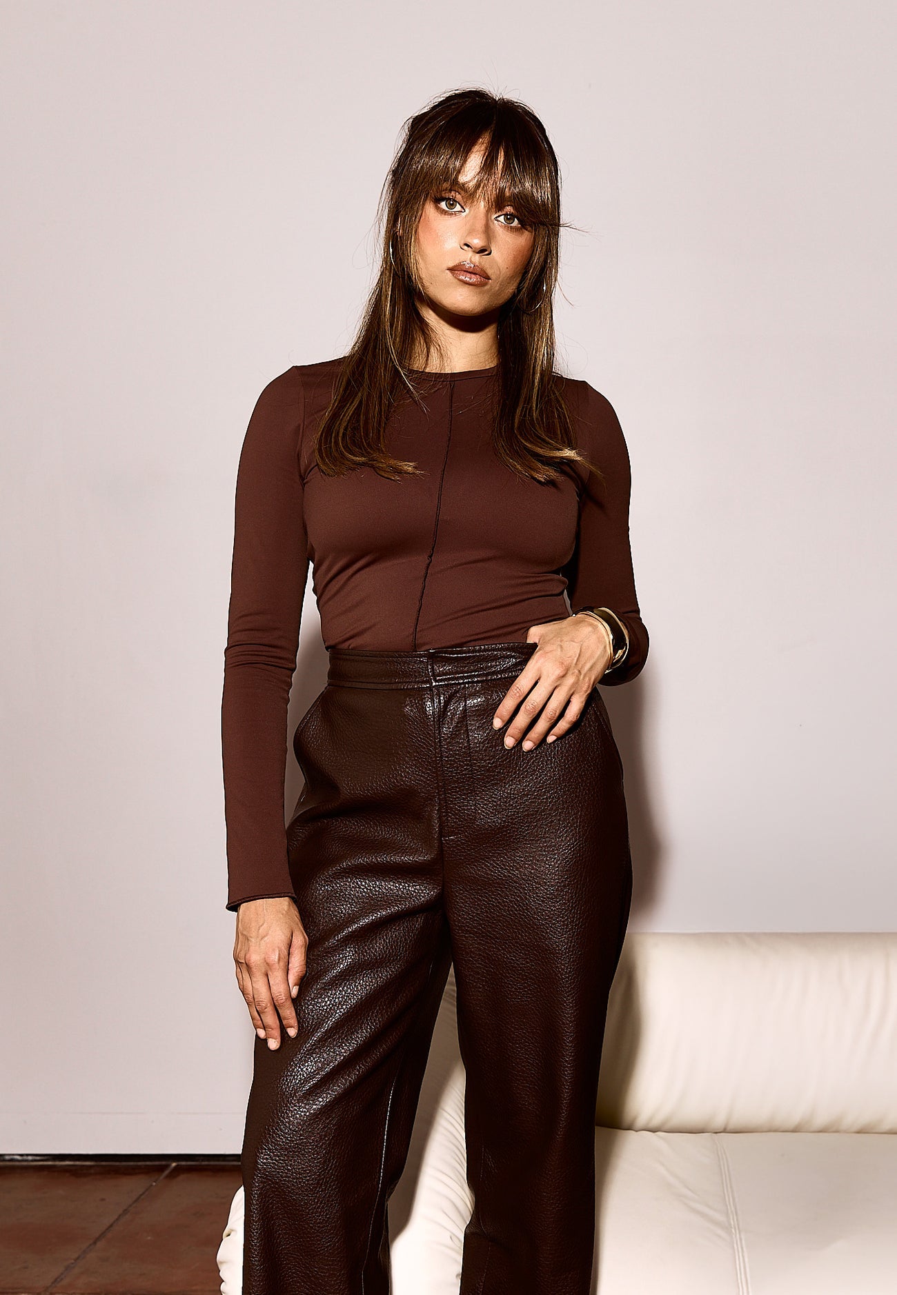 Nia LS Top Dark Truffle